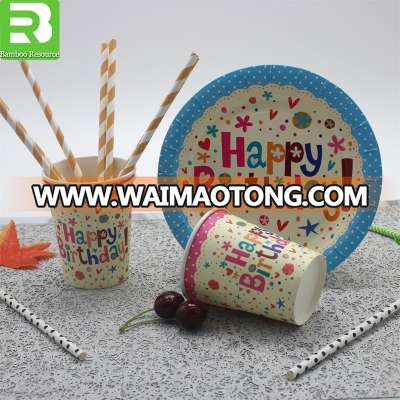 Round custom printed disposable party paper plate