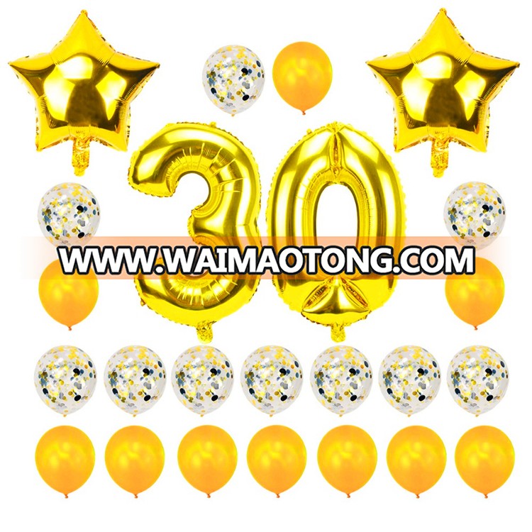 Happy Birthday Decorations Party Supplies Set Foil Party Balloons